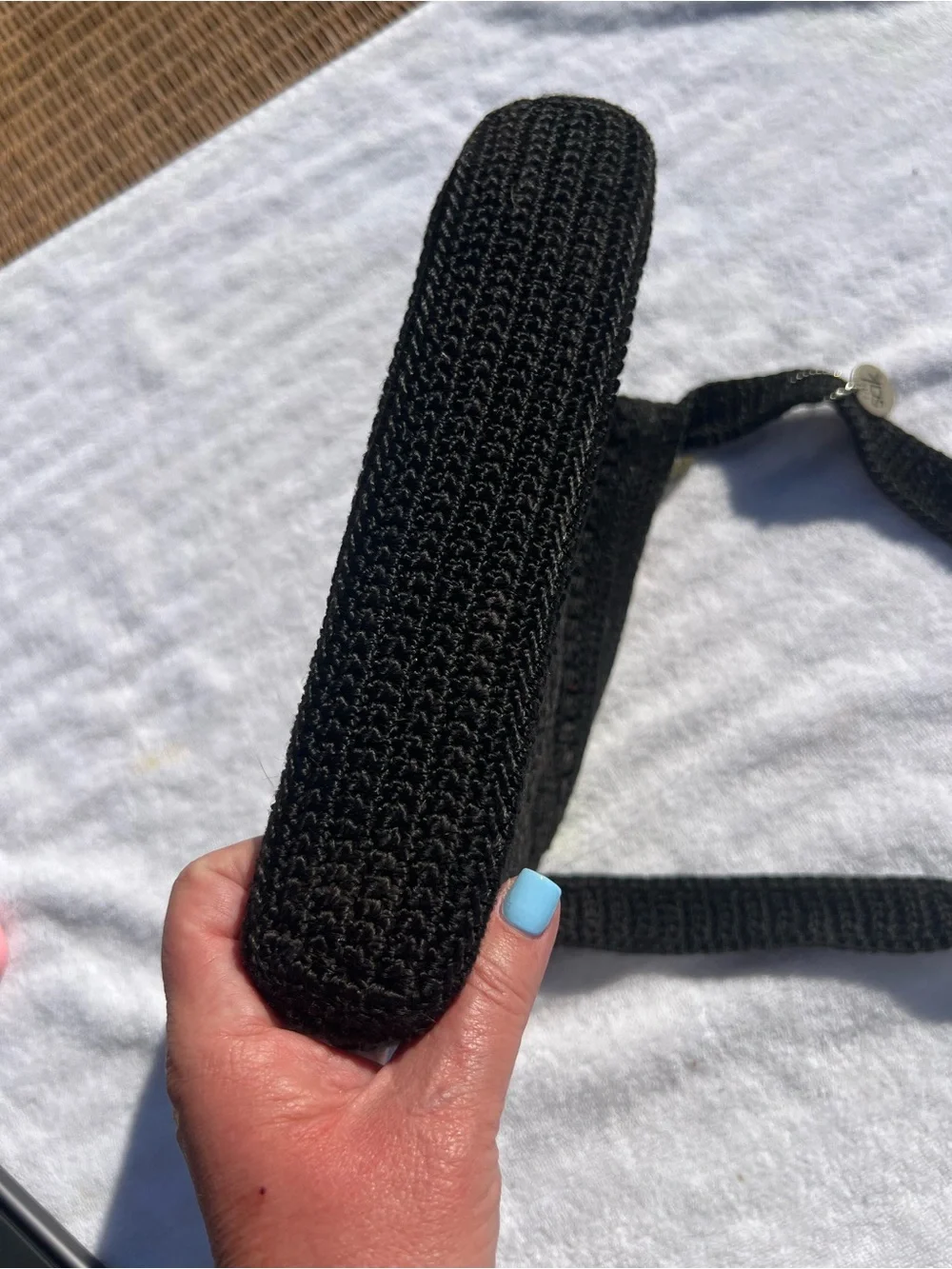 The Sak Black Crocheted Crossbody Shoulder Bag